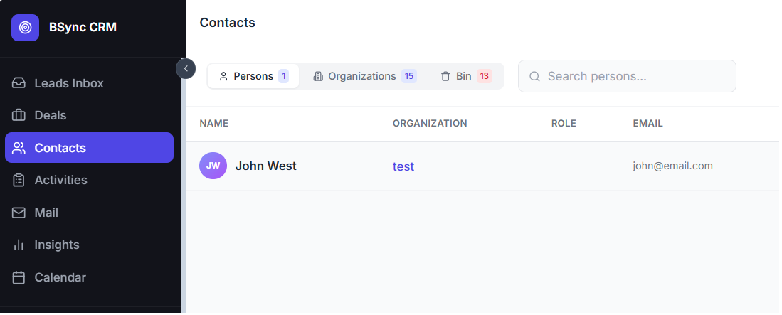 Contacts View